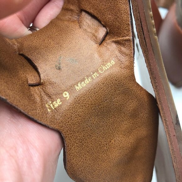 DV by Dolce Vita Draya Brown Geometric Studded Jewelled Roman Leather Sandals - Picture 14 of 16